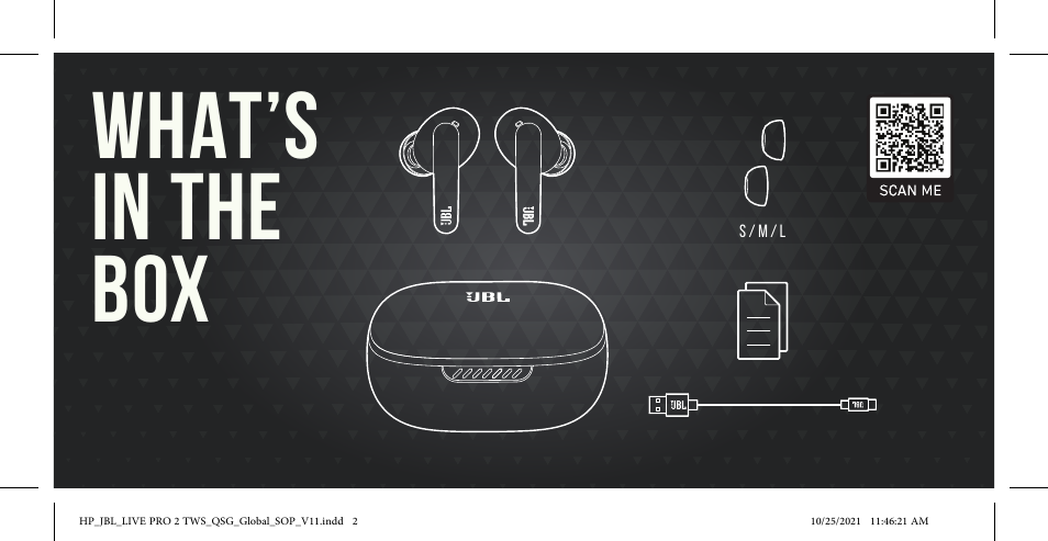 What’s in the box | JBL Live Pro 2 Noise-Canceling True Wireless In-Ear Headphones (Silver) User Manual | Page 2 / 44