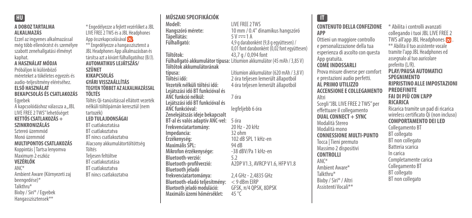 JBL Live Free 2 TWS Noise-Canceling True Wireless In-Ear Headphones (Black) User Manual | Page 24 / 42