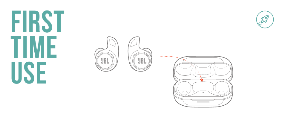 First time use power on & connect | JBL Reflect Aero Noise-Canceling True Wireless In-Ear Headphones (Black) User Manual | Page 6 / 44
