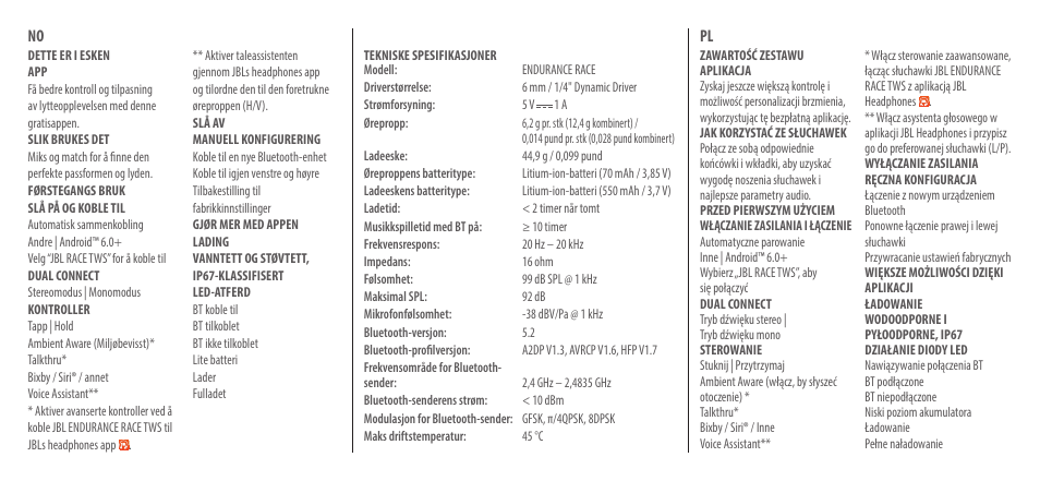 JBL Endurance Race TWS True Wireless In-Ear Sport Headphones (Black) User Manual | Page 24 / 40