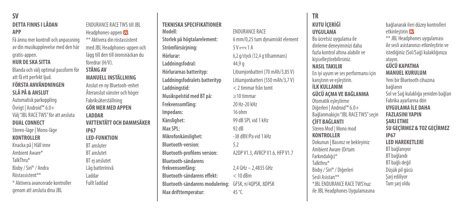 JBL Endurance Race TWS True Wireless In-Ear Sport Headphones (Black) User Manual | Page 26 / 40