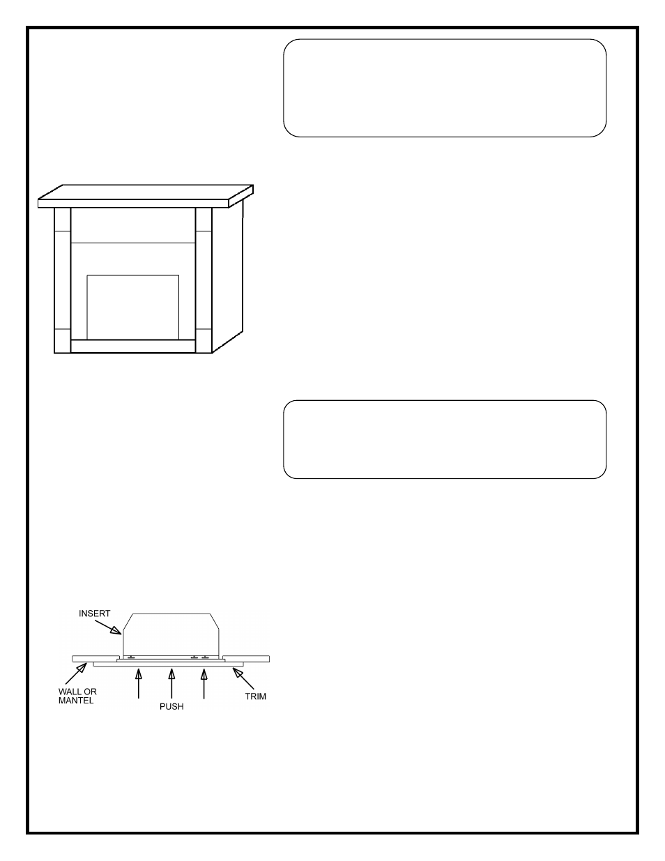 Fireplace insert installation, Warning | Dimplex EF3003-230 User Manual | Page 8 / 16
