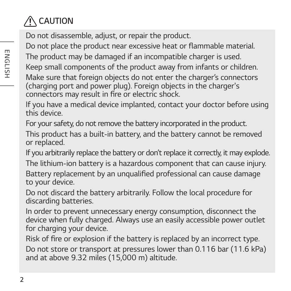 LG TONE Free FP8 UVnano True Wireless In-Ear Headphones (Charcoal Black) User Manual | Page 4 / 62