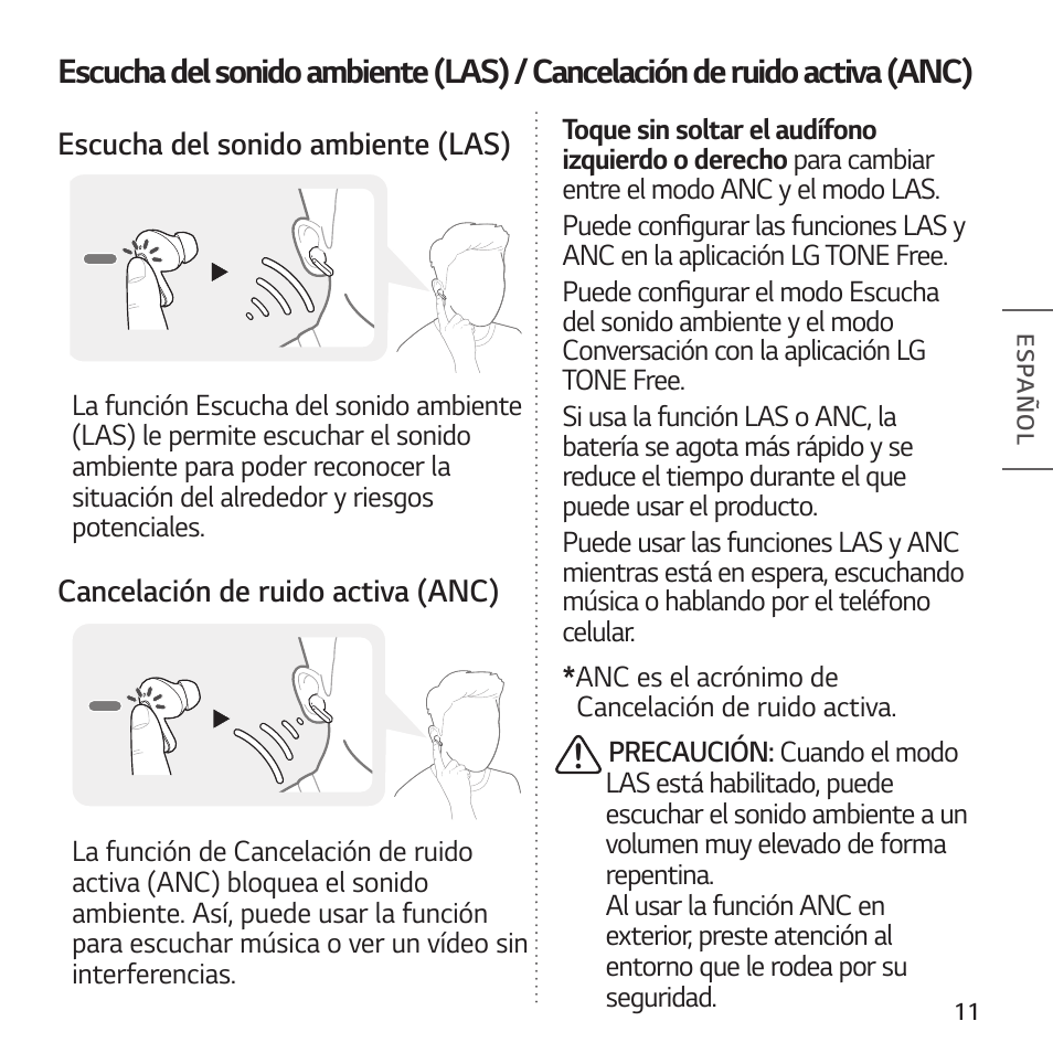 LG TONE Free FP8 UVnano True Wireless In-Ear Headphones (Charcoal Black) User Manual | Page 47 / 62