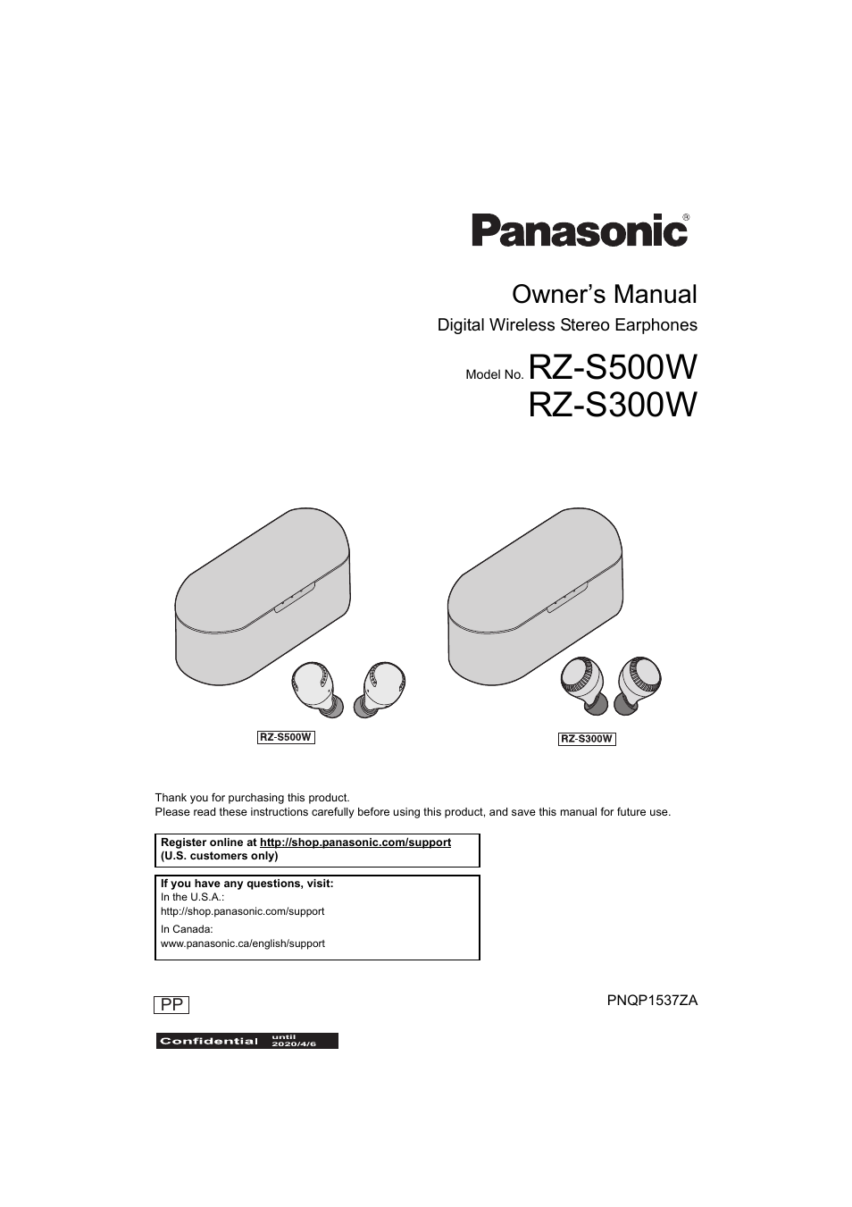 Panasonic RZ-S300W True Wireless In-Ear Headphones (Green) User Manual | 30 pages