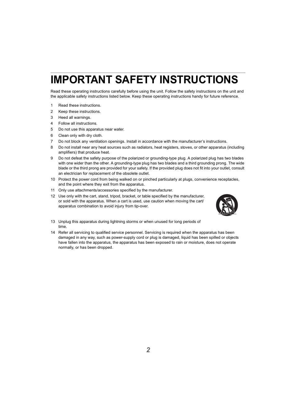 Important safety instructions | Panasonic RZ-S300W True Wireless In-Ear Headphones (Green) User Manual | Page 2 / 30