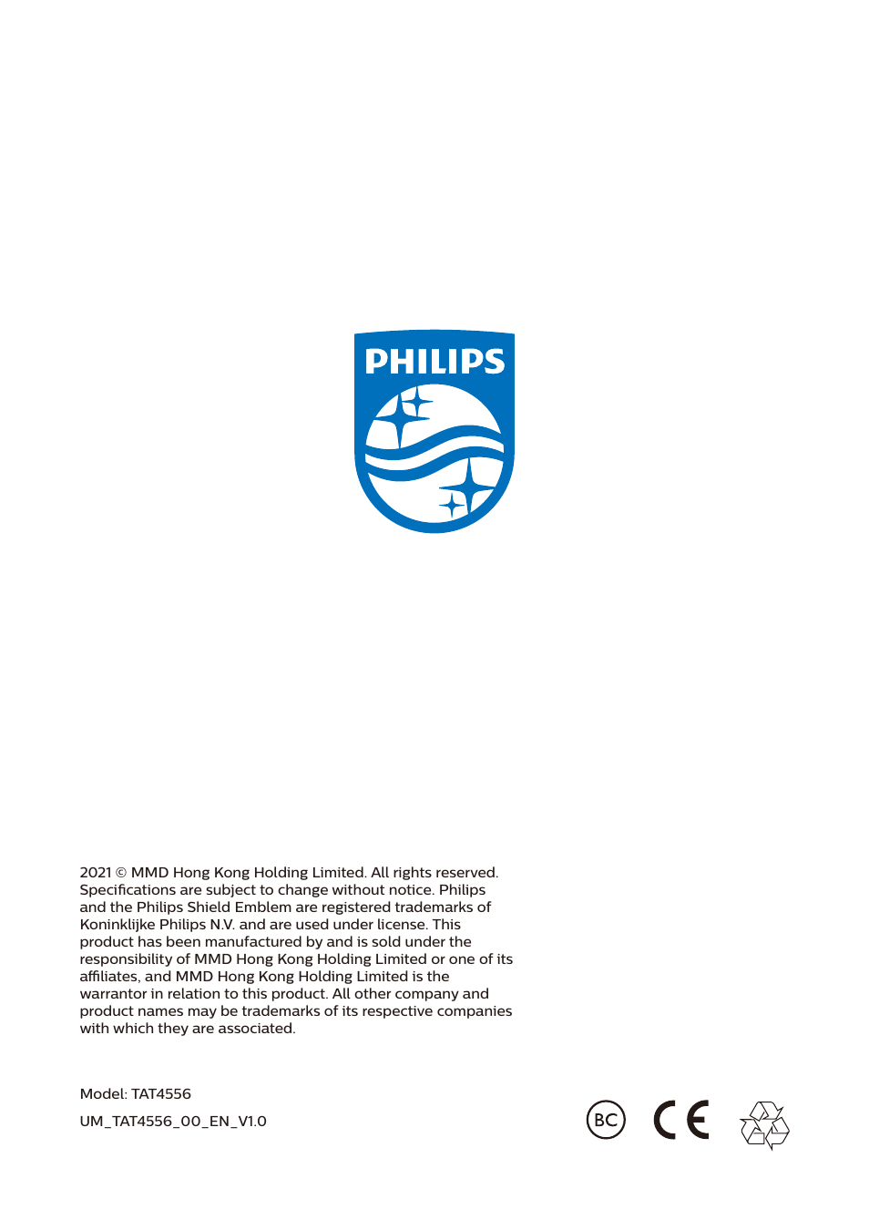 Philips True Wireless Active Noise-Canceling In-Ear Headphones (Black) User Manual | Page 17 / 17