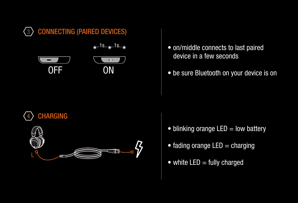 Off on | V-MODA Crossfade 2 Wireless Rolling Stones Edition Headphones (Matte Black, No Filter) User Manual | Page 10 / 28