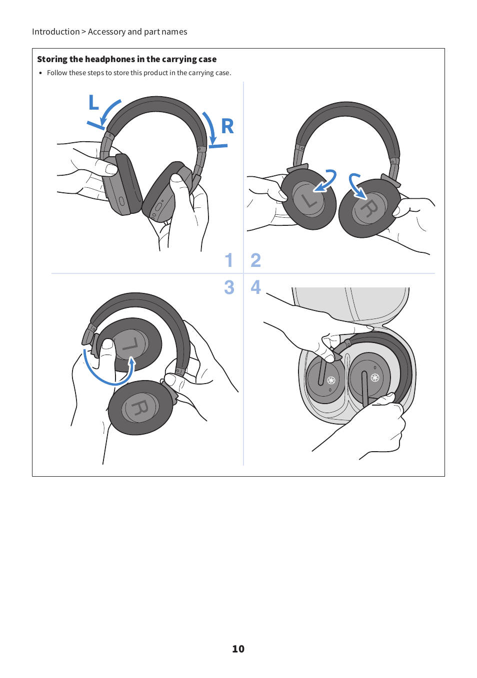 Yamaha YH-E700B Wireless Noise-Cancelling Over-Ear Bluetooth Headphones (Black) User Manual | Page 10 / 55