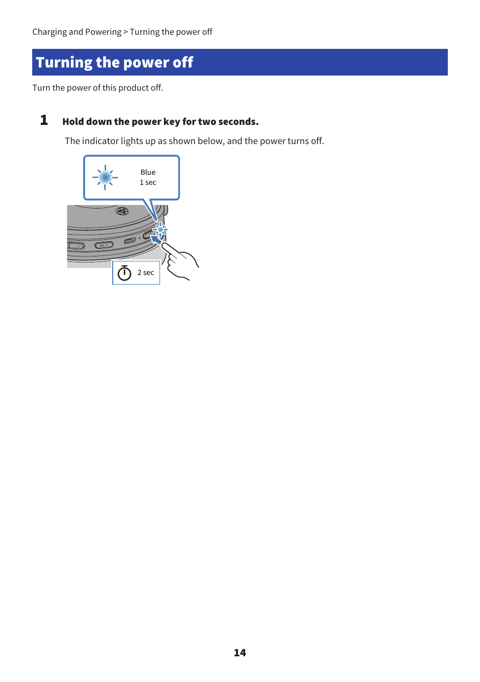 Turning the power off | Yamaha YH-L700A Noise-Canceling Wireless Over-Ear Headphones User Manual | Page 14 / 47