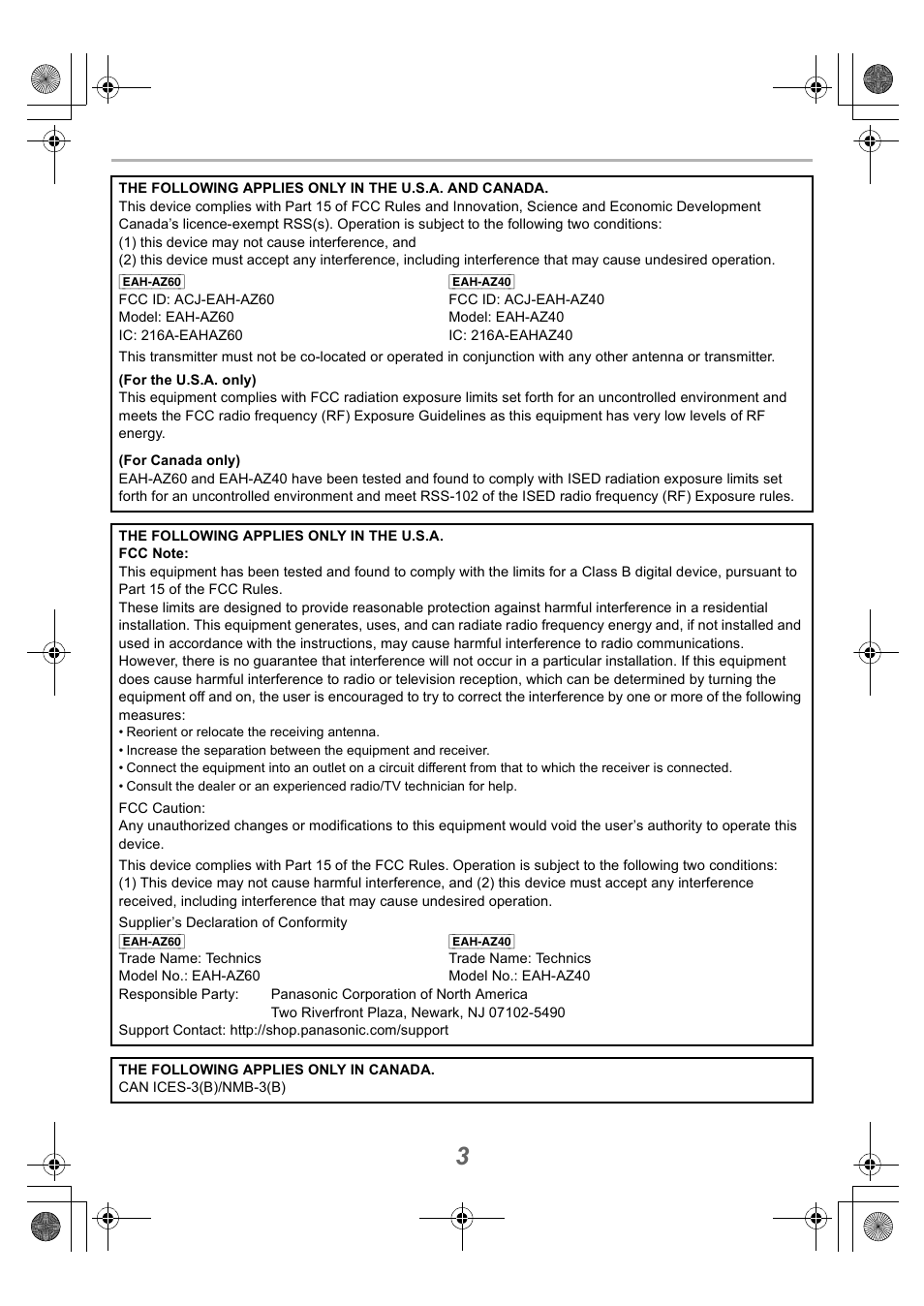 Technics EAH-AZ40 True Wireless In-Ear Headphones (Rose Gold) User Manual | Page 3 / 42