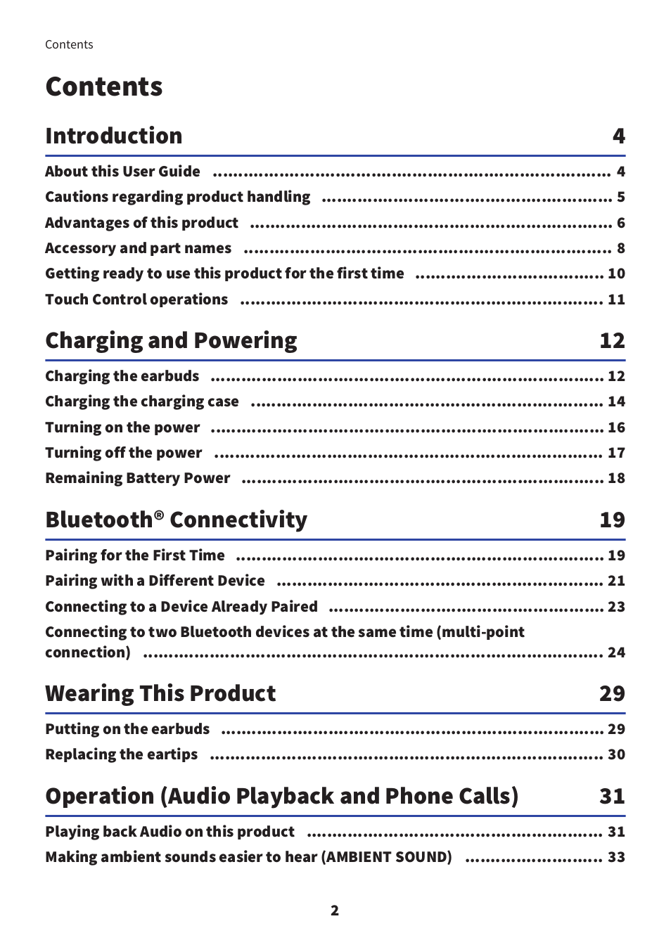 Yamaha TW-E3C True Wireless Earbuds (Red) User Manual | Page 2 / 62