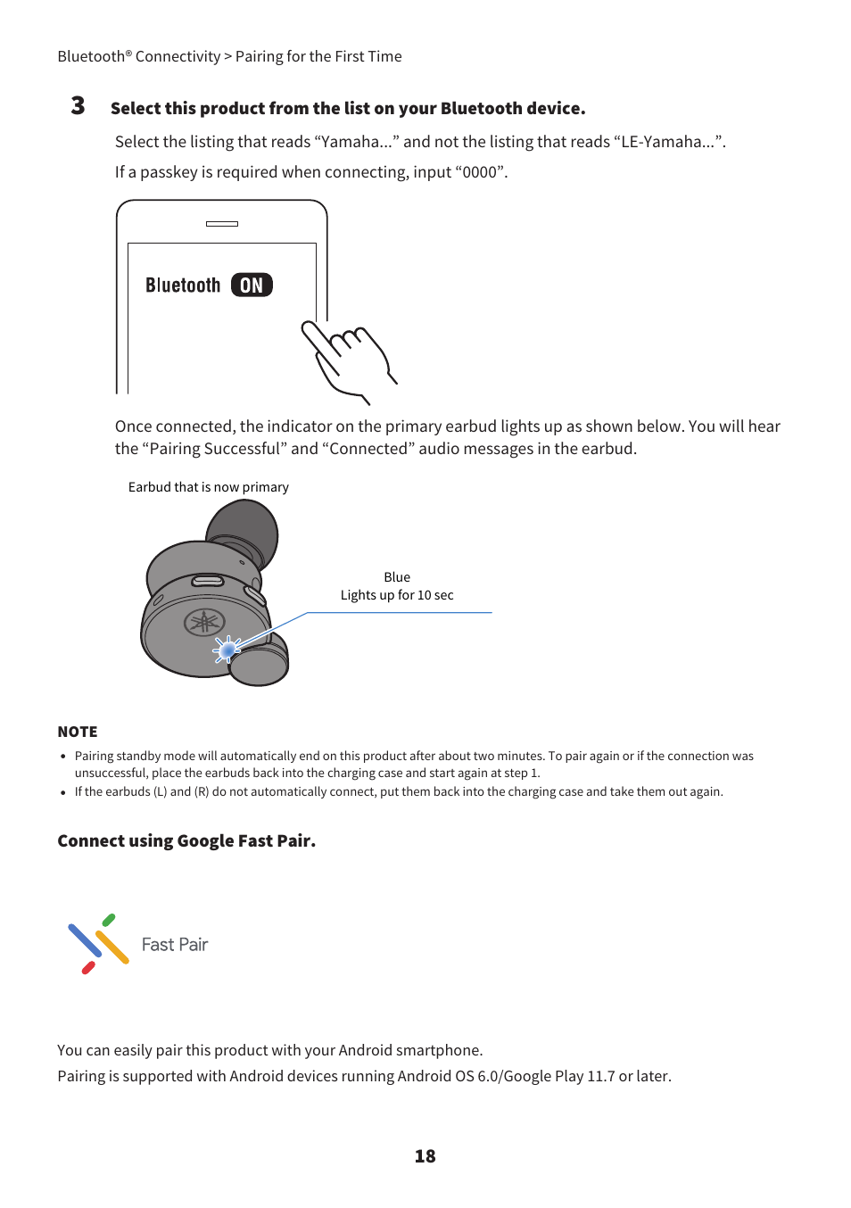 Yamaha tw-e7b | Yamaha TW-E7B Noise-Canceling True Wireless In-Ear Headphones (White) User Manual | Page 18 / 56