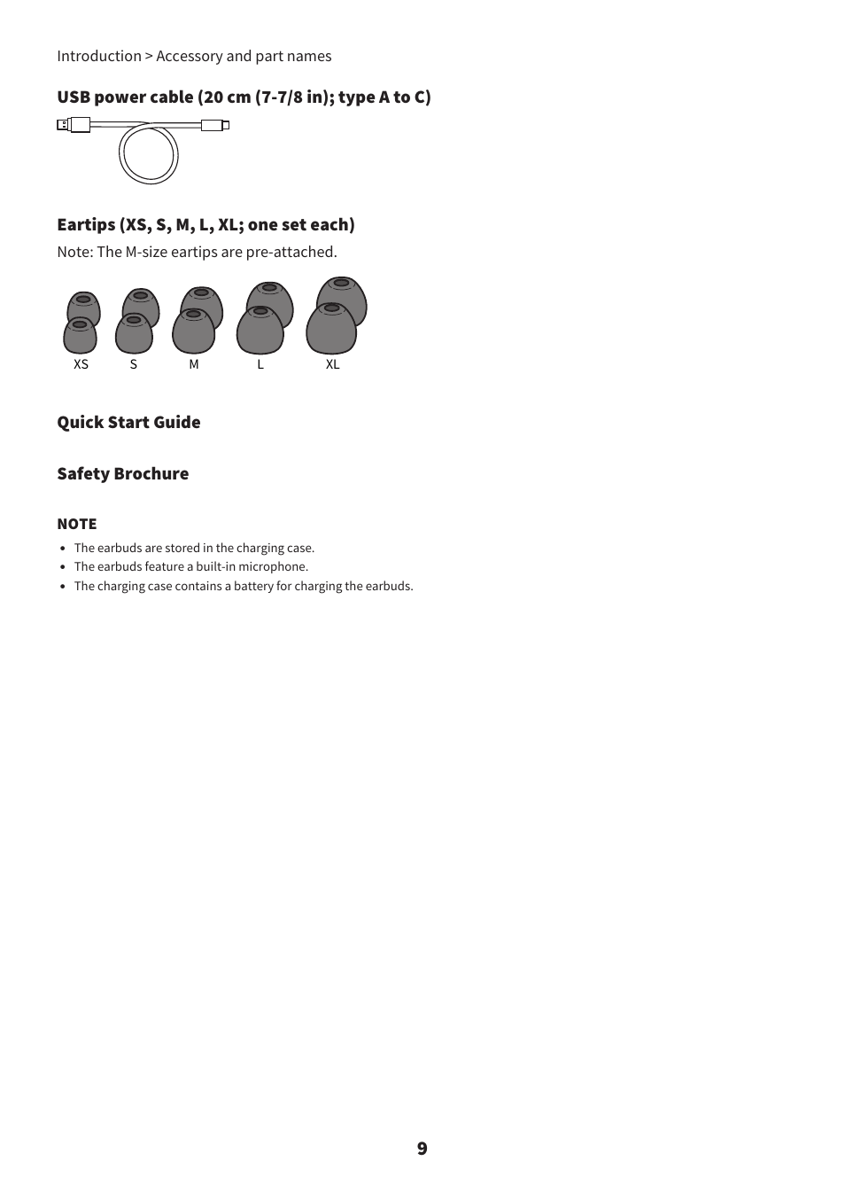 Quick start guide safety brochure | Yamaha TW-E7B Noise-Canceling True Wireless In-Ear Headphones (White) User Manual | Page 9 / 56