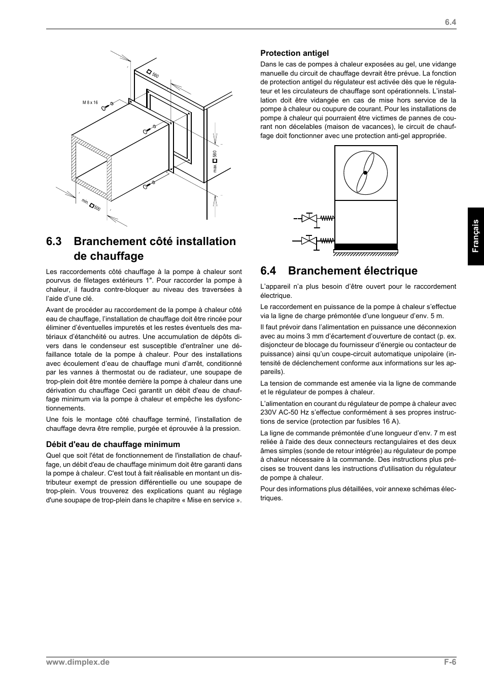 3 branchement côté installation de chauffage, 4 branchement électrique | Dimplex LI 11MS User Manual | Page 27 / 44