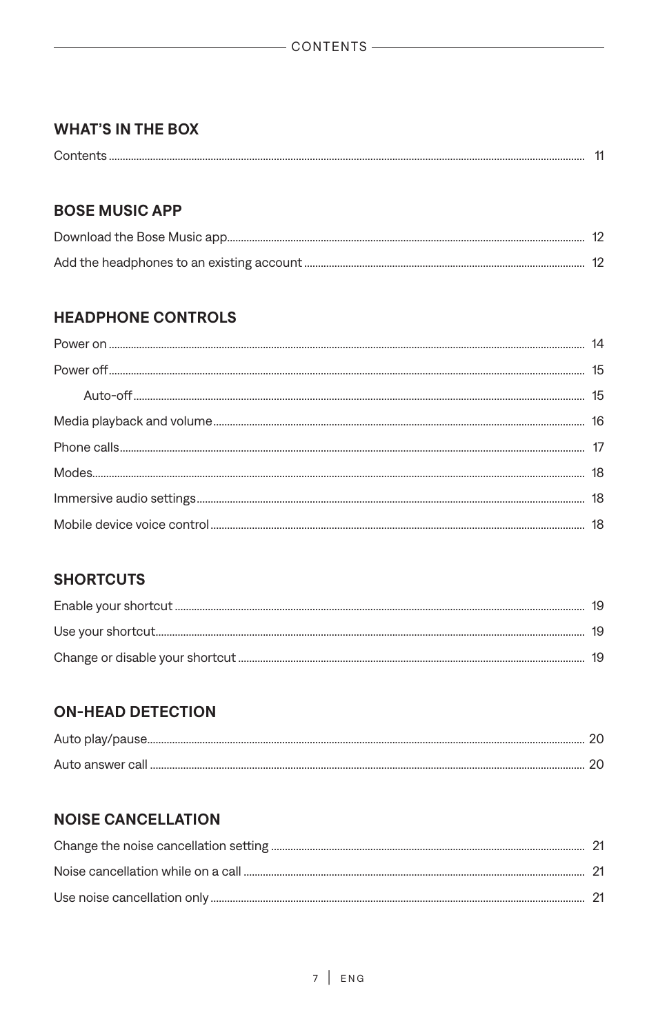 Bose QuietComfort Ultra Wireless Noise Canceling Over-Ear Headphones (White Smoke) User Manual | Page 7 / 56