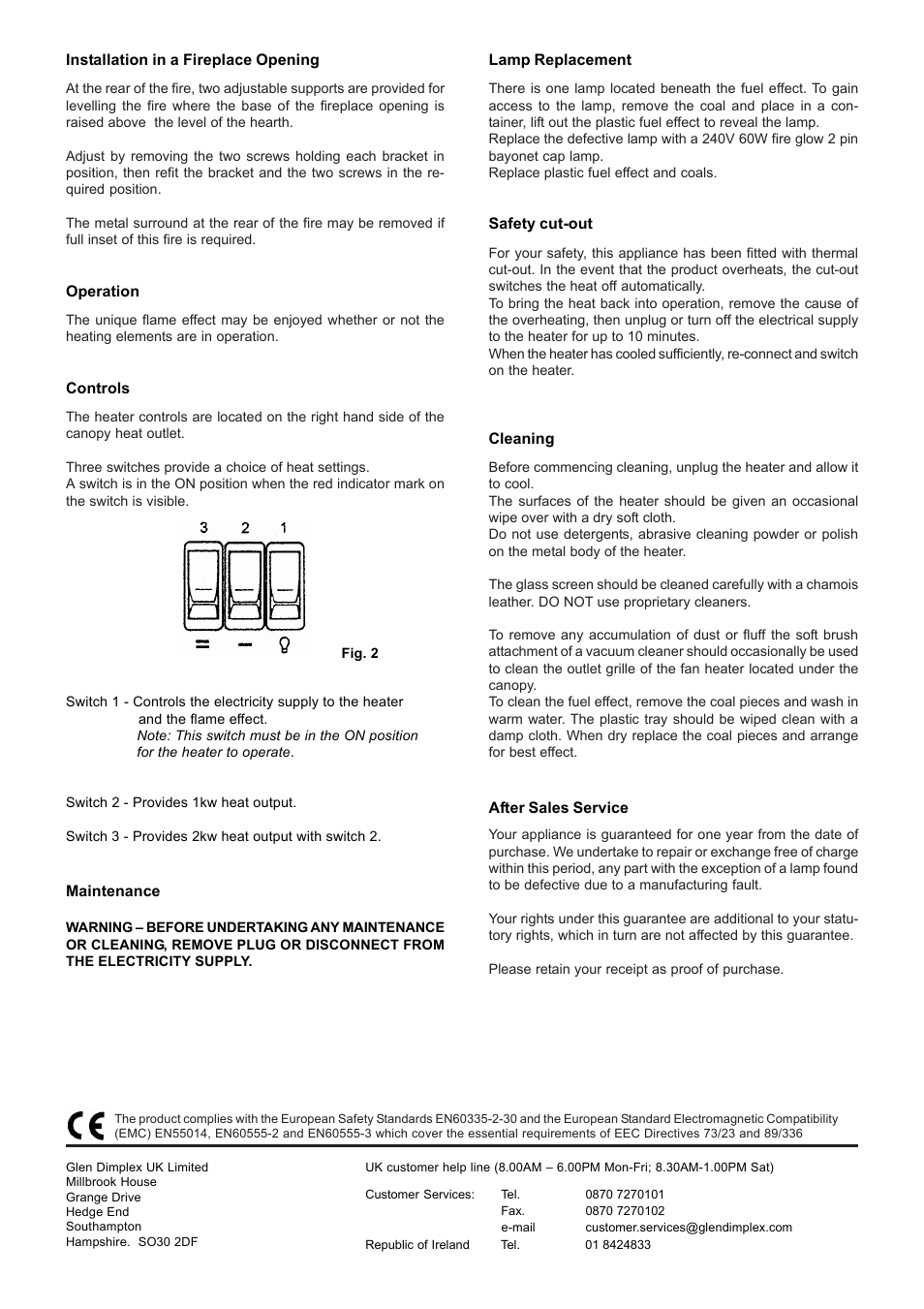 Dimplex ROD20 User Manual | Page 2 / 2