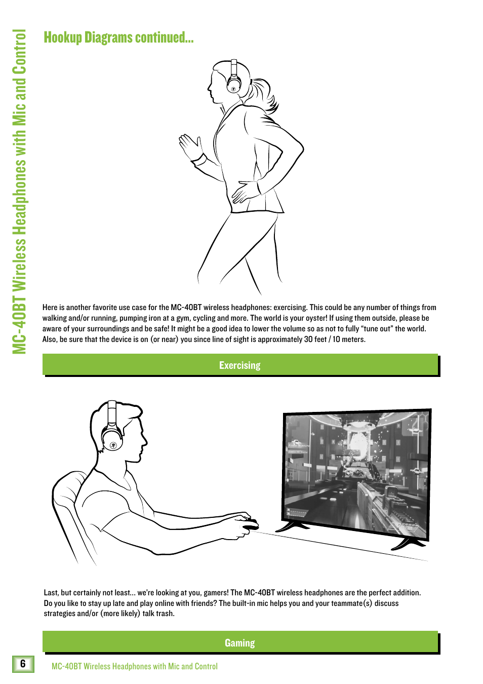Hookup diagrams continued | MACKIE MC-40BT Wireless Over-Ear Headphones User Manual | Page 6 / 12