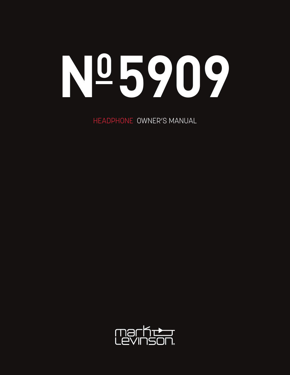 Mark Levinson No 5909 High-Resolution Wireless Headphones with ANC (Black) User Manual | 20 pages