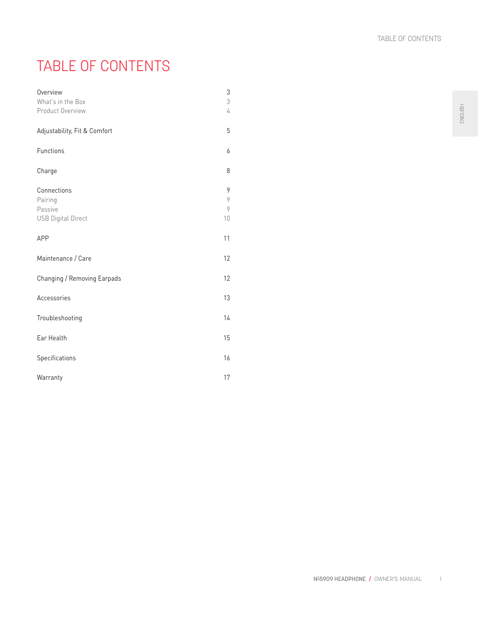 Mark Levinson No 5909 High-Resolution Wireless Headphones with ANC (Black) User Manual | Page 3 / 20