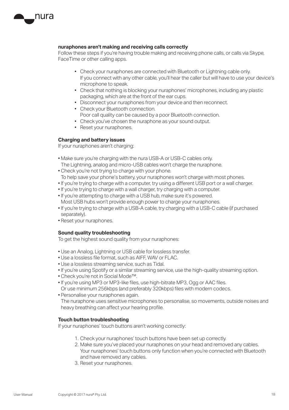 Nura Nuraphone Noise-Canceling Wireless In-Ear/Over-Ear Headphones User Manual | Page 18 / 22