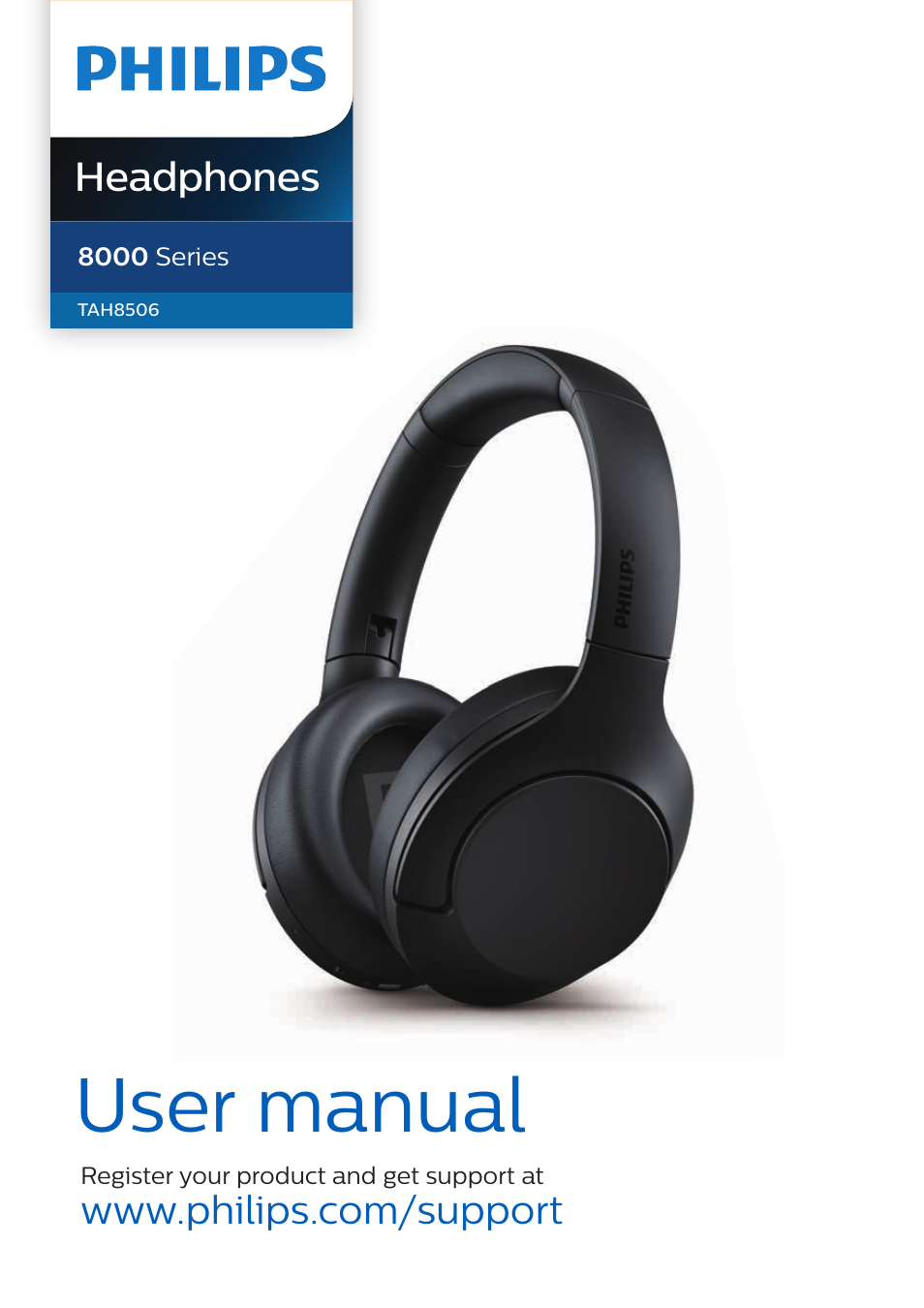 Philips TAH8506 Wireless Noise-Canceling On-Ear Headphones (Black) User Manual | 14 pages