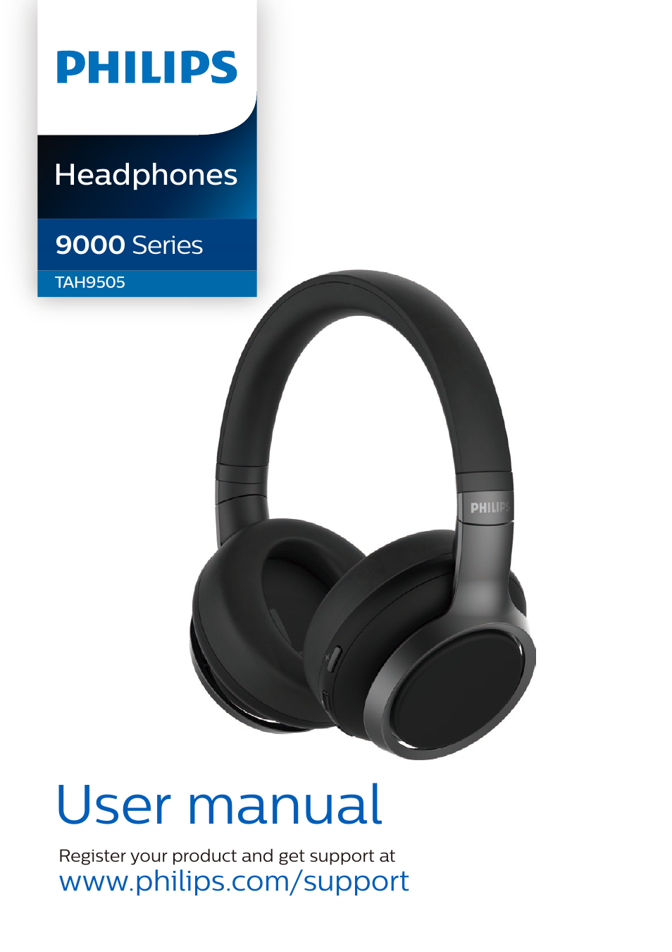 Philips Noise-Canceling Wireless Over-Ear Headphones (Black) User Manual | 14 pages