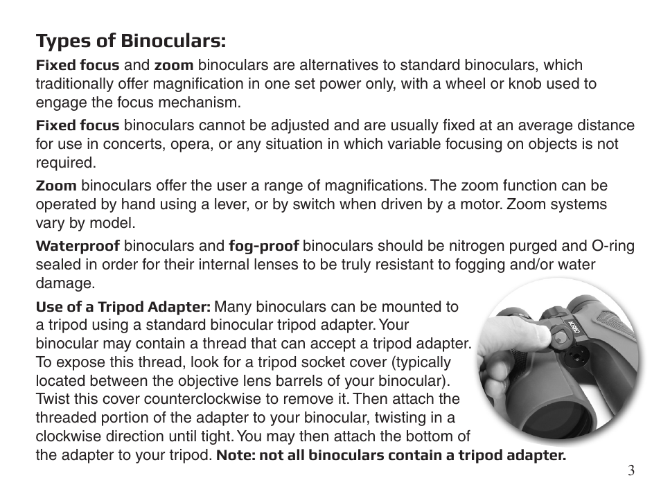 Style of binoculars n 0orroor2oof0rism$esign, Types of binoculars | Carson Makalu 10x42 Binoculars User Manual | Page 3 / 8