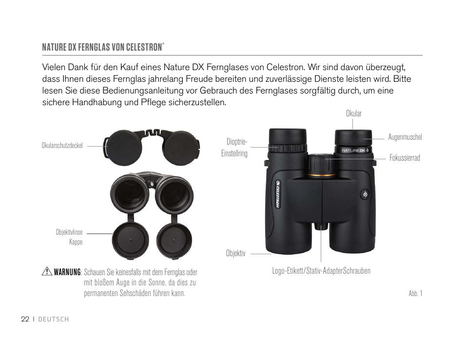 Nature dx fernglas von celestron | Celestron 10x42 Nature DX Binoculars (Black) User Manual | Page 24 / 52
