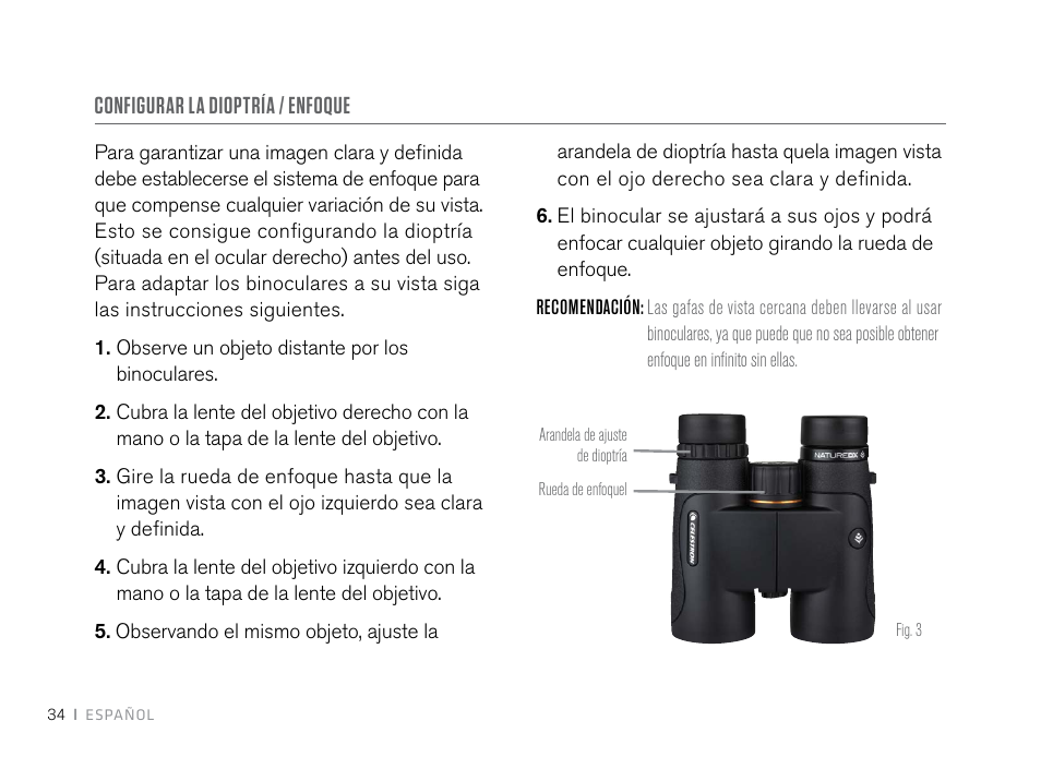 Celestron 10x42 Nature DX Binoculars (Black) User Manual | Page 36 / 52