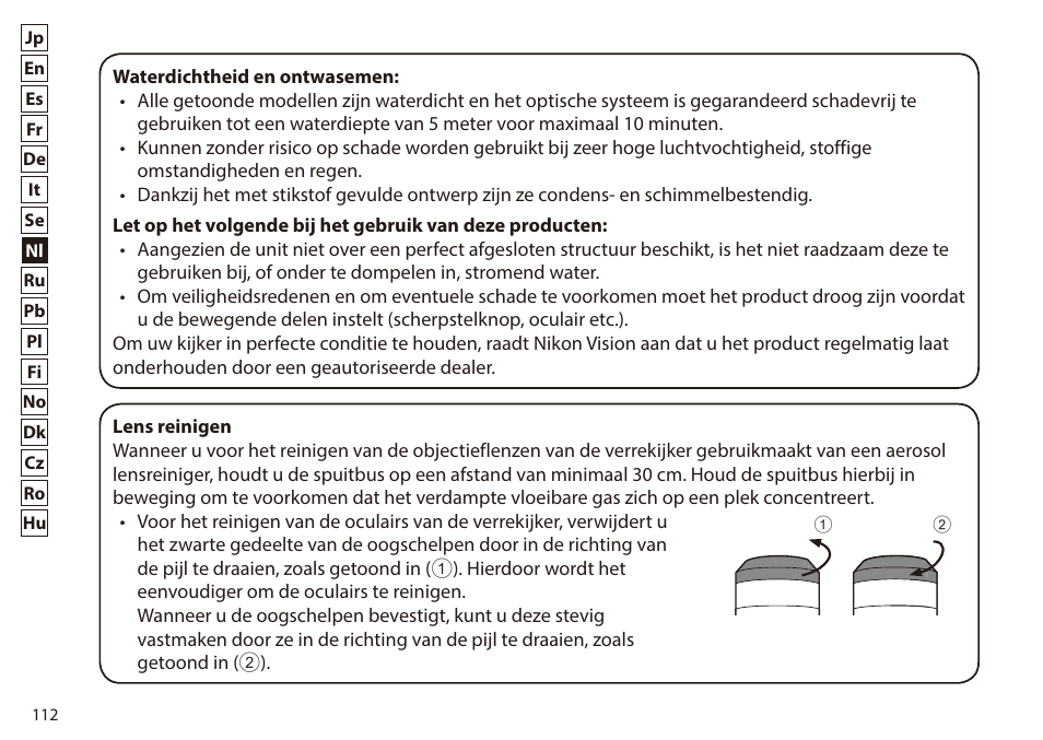 Nikon 7x50 WX IF Binocular (Black) User Manual | Page 112 / 240