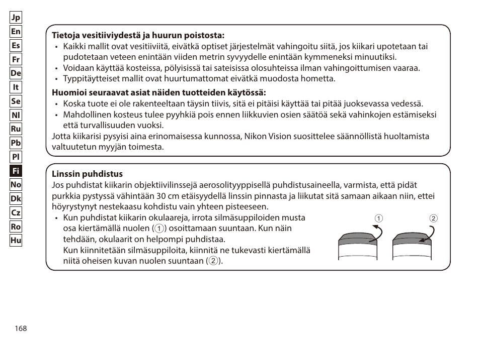 Nikon 7x50 WX IF Binocular (Black) User Manual | Page 168 / 240