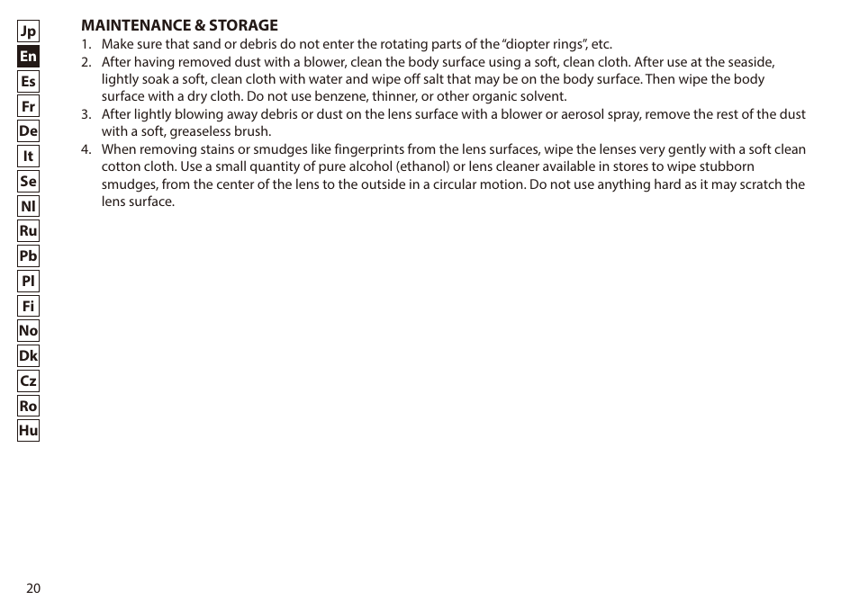 Nikon 7x50 WX IF Binocular (Black) User Manual | Page 20 / 240