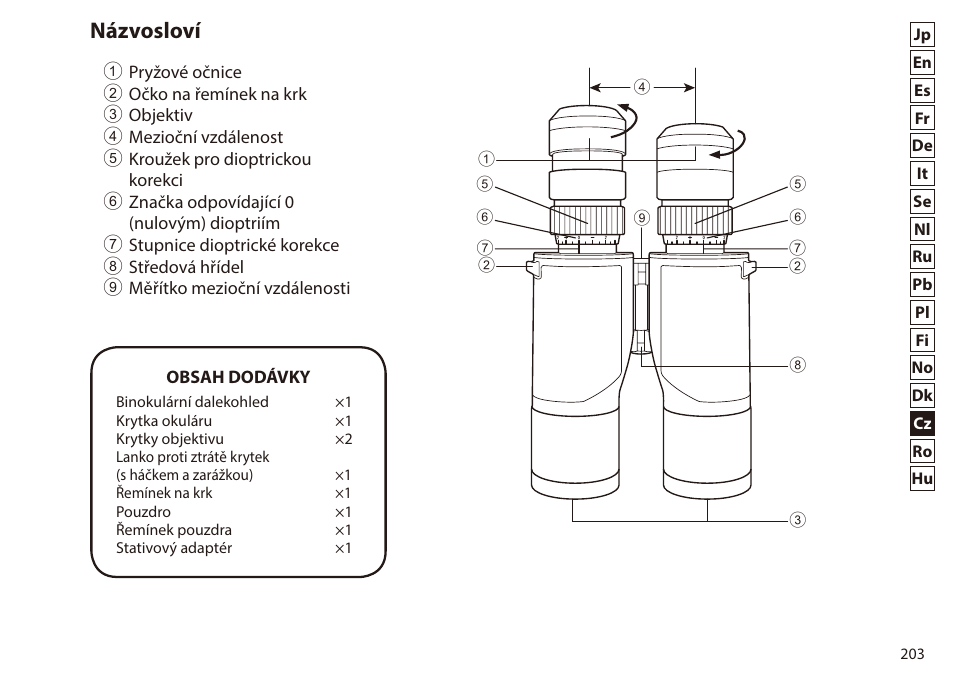 Názvosloví | Nikon 7x50 WX IF Binocular (Black) User Manual | Page 203 / 240