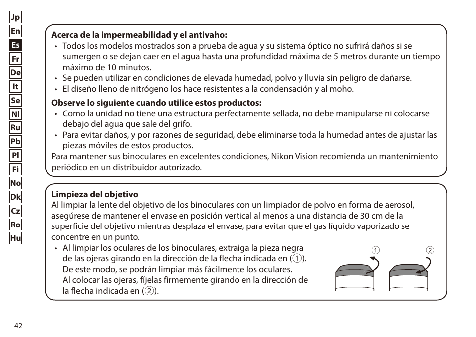 Nikon 7x50 WX IF Binocular (Black) User Manual | Page 42 / 240