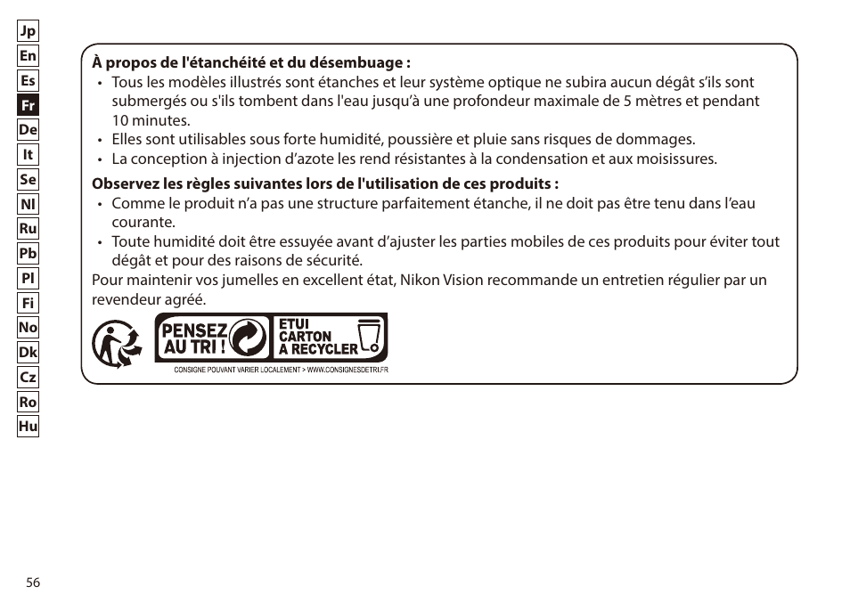 Nikon 7x50 WX IF Binocular (Black) User Manual | Page 56 / 240