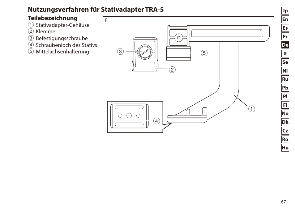 Nutzungsverfahren für stativadapter tra-5 | Nikon 7x50 WX IF Binocular (Black) User Manual | Page 67 / 240