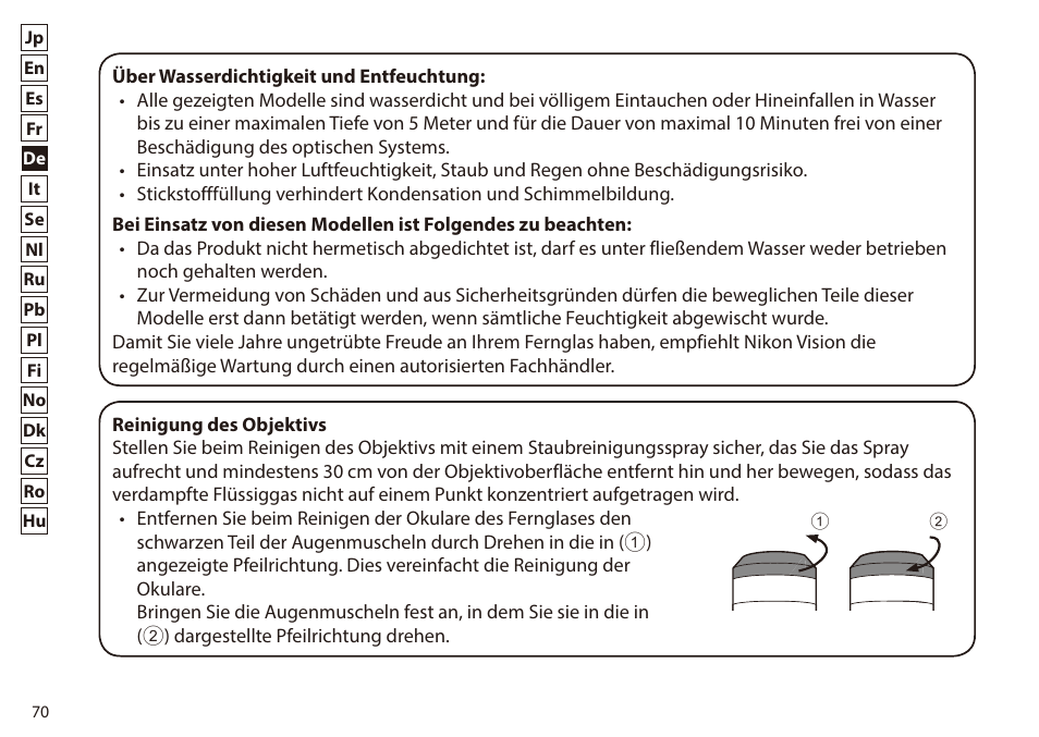 Nikon 7x50 WX IF Binocular (Black) User Manual | Page 70 / 240