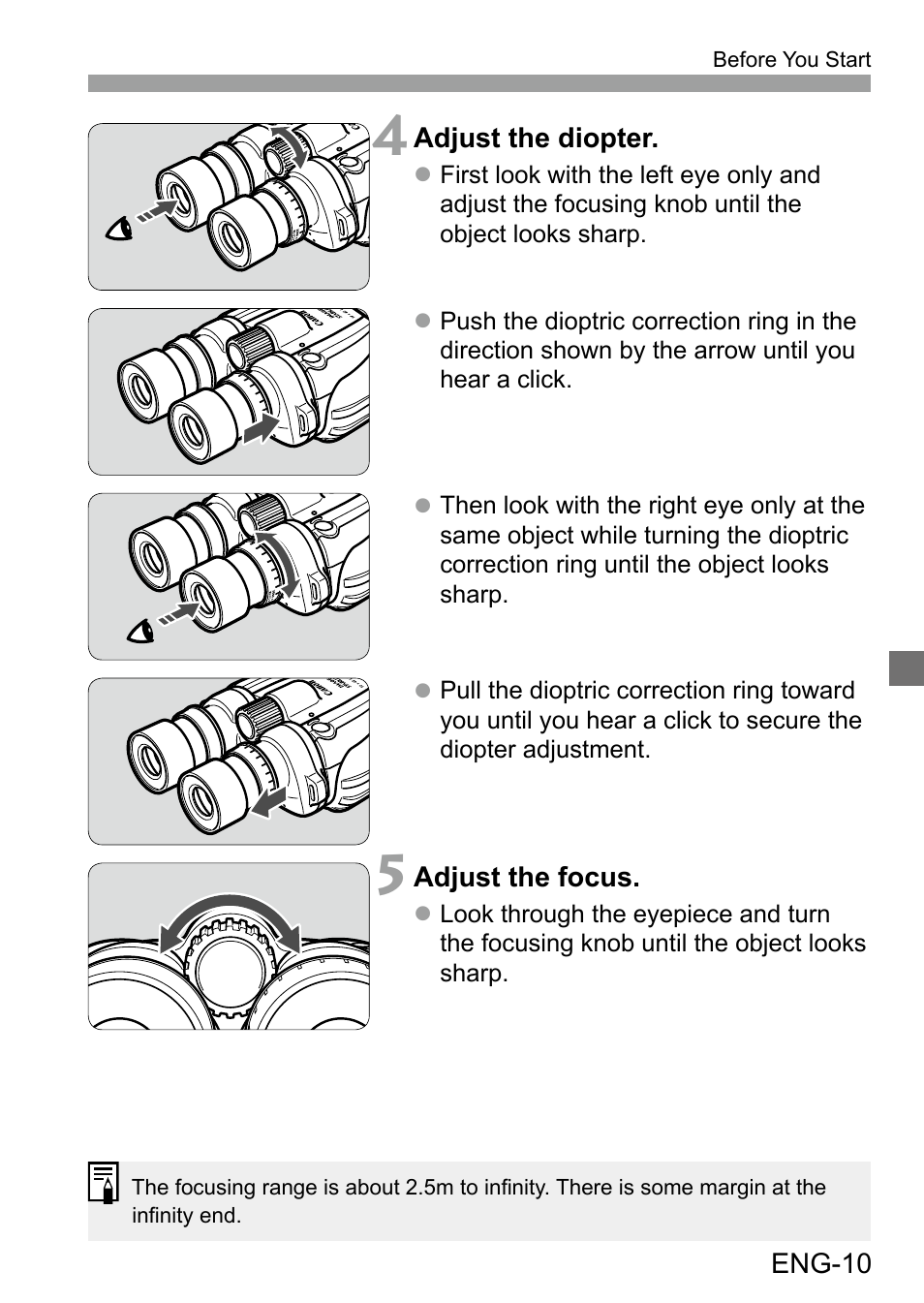 Canon 10x42 L IS WP Image Stabilized Binoculars User Manual | Page 11 / 17