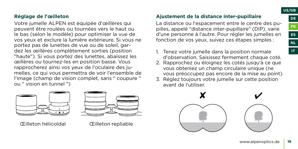 Alpen Optics 8x42 Teton ED-HD Binoculars User Manual | Page 19 / 44