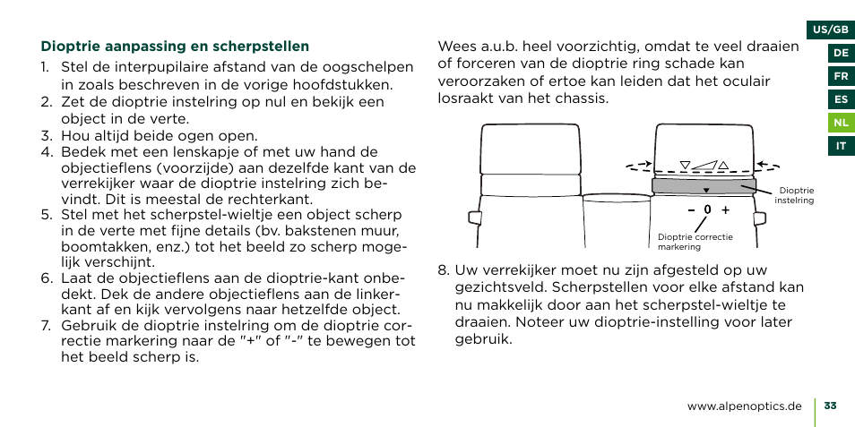 Alpen Optics 8x42 Teton ED-HD Binoculars User Manual | Page 33 / 44
