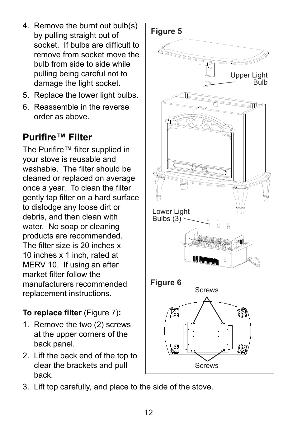 Purifire™ filter | Dimplex TDS8515 User Manual | Page 12 / 15