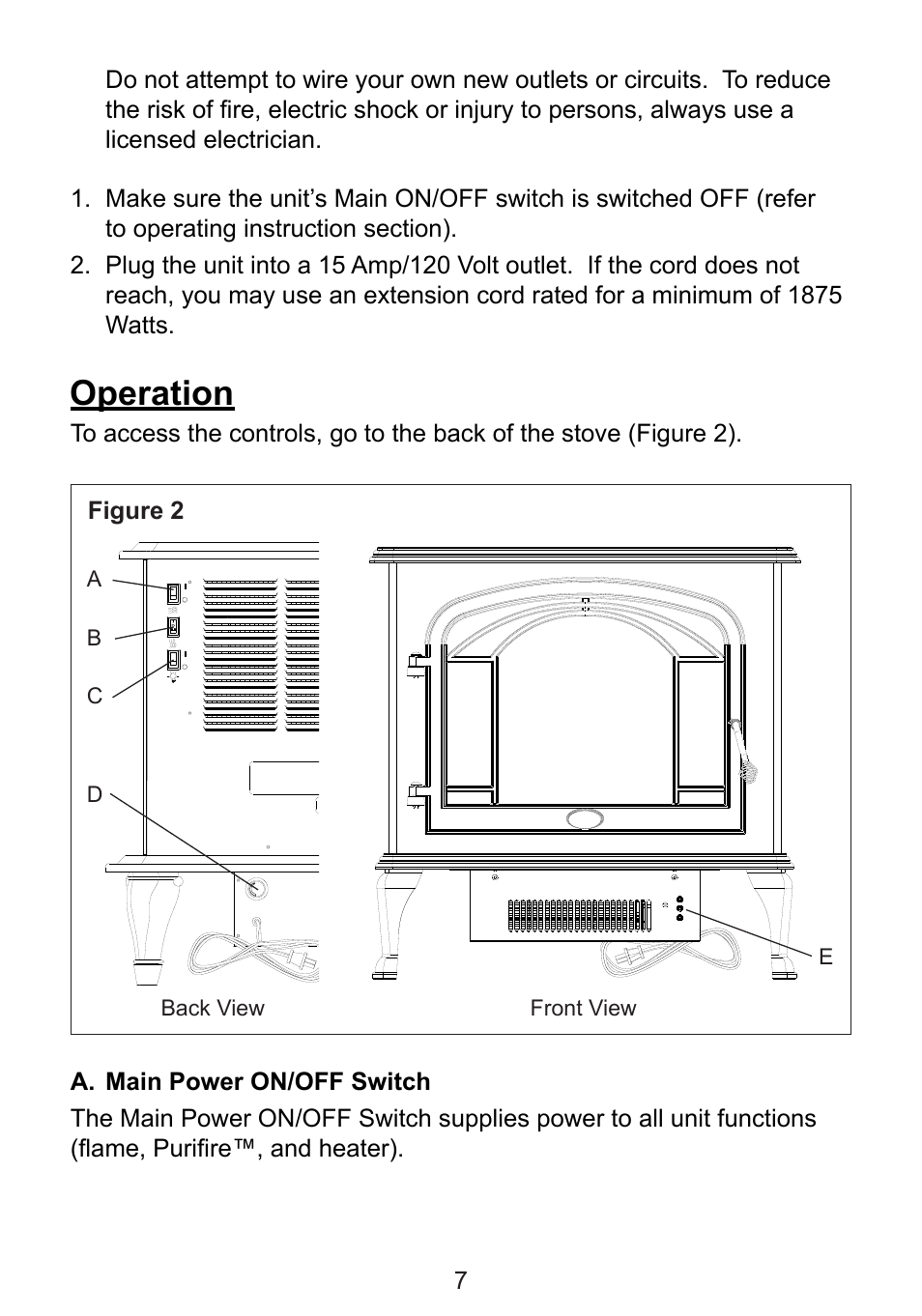 Operation | Dimplex TDS8515 User Manual | Page 7 / 15