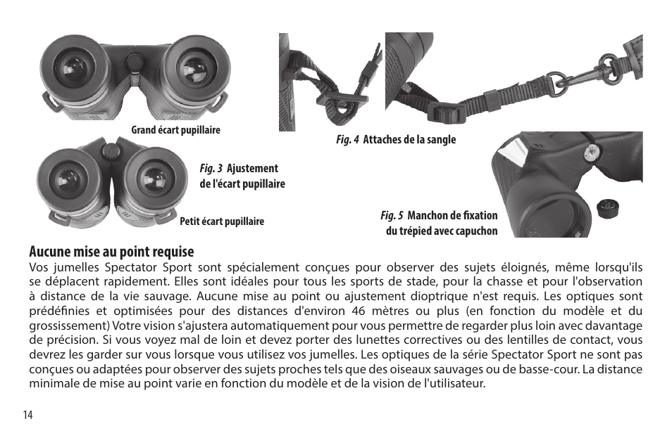 Aucune mise au point requise | Bushnell 8x32 Spectator Sport Binoculars (Black) User Manual | Page 14 / 52