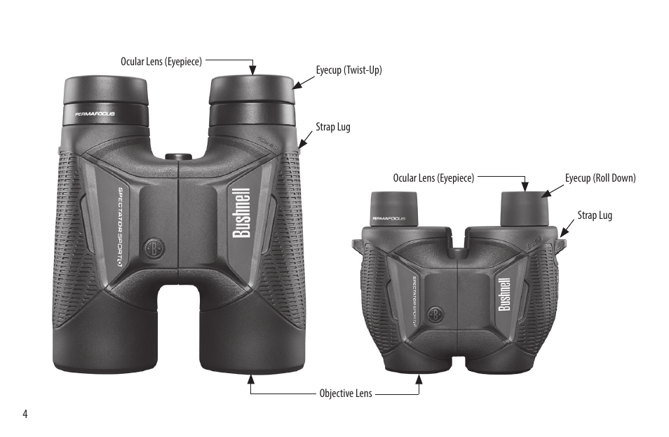 Bushnell 8x32 Spectator Sport Binoculars (Black) User Manual | Page 4 / 52
