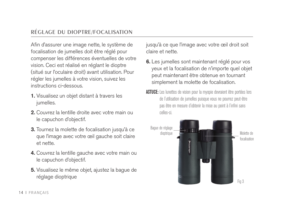 Celestron 8x32 TrailSeeker Binoculars (Black) User Manual | Page 16 / 52