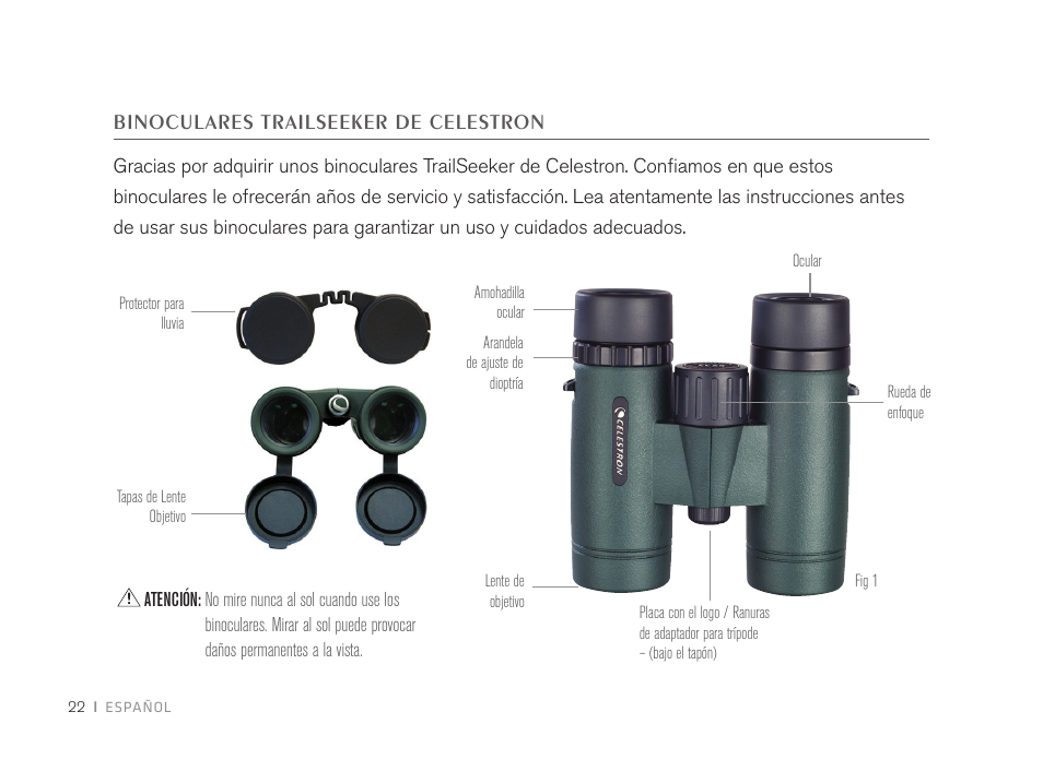 Celestron 8x32 TrailSeeker Binoculars (Black) User Manual | Page 24 / 52