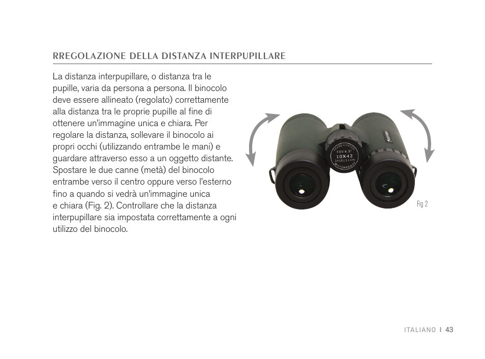 Rregolazione della distanza interpupillare | Celestron 8x32 TrailSeeker Binoculars (Black) User Manual | Page 45 / 52