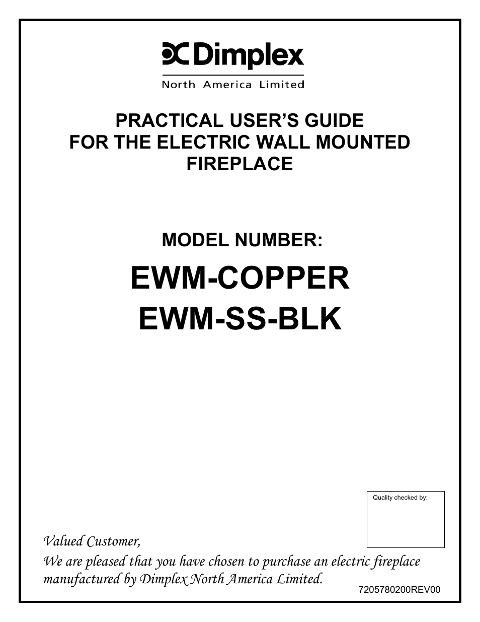 Dimplex EWM-COPPER User Manual | 8 pages