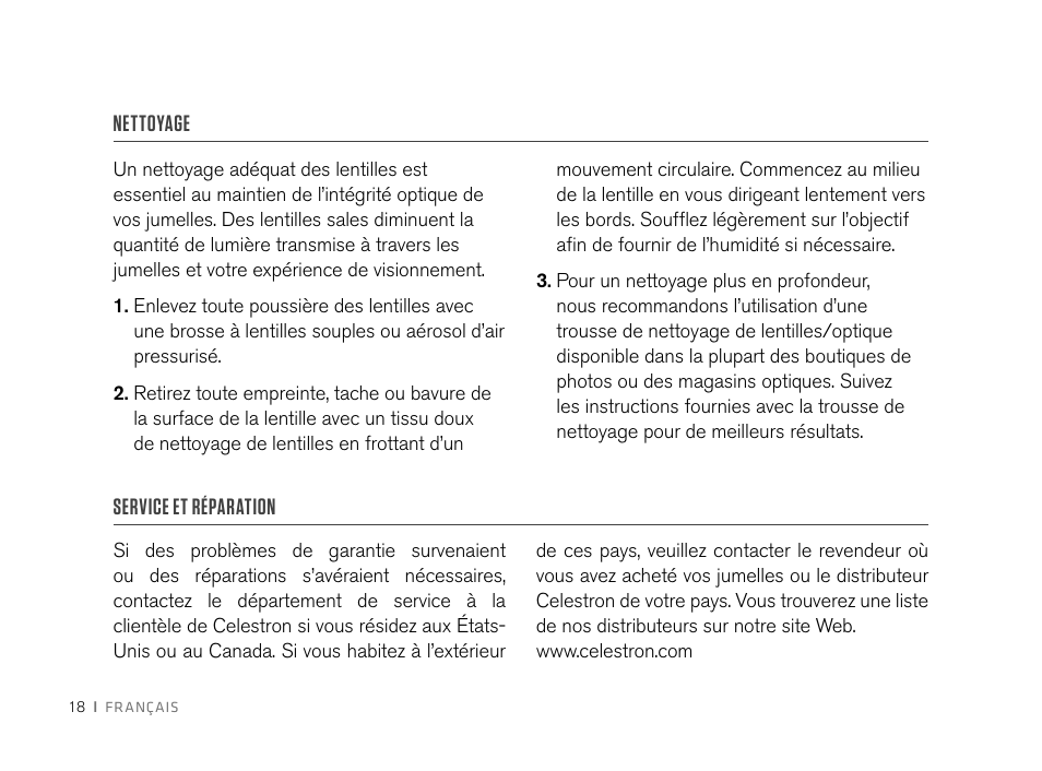 Celestron 8x32 Nature DX Binoculars User Manual | Page 20 / 52